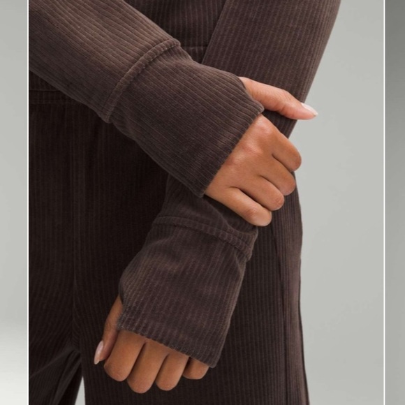 Lululemon Scuba Track Jacket *Velvet Cord Espresso Brown Size 2 - Picture 12 of 14